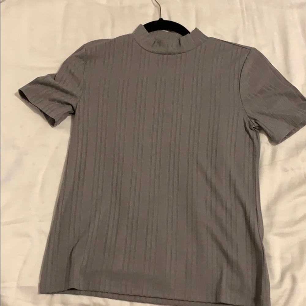 forever 21 grey striped turtle neck
